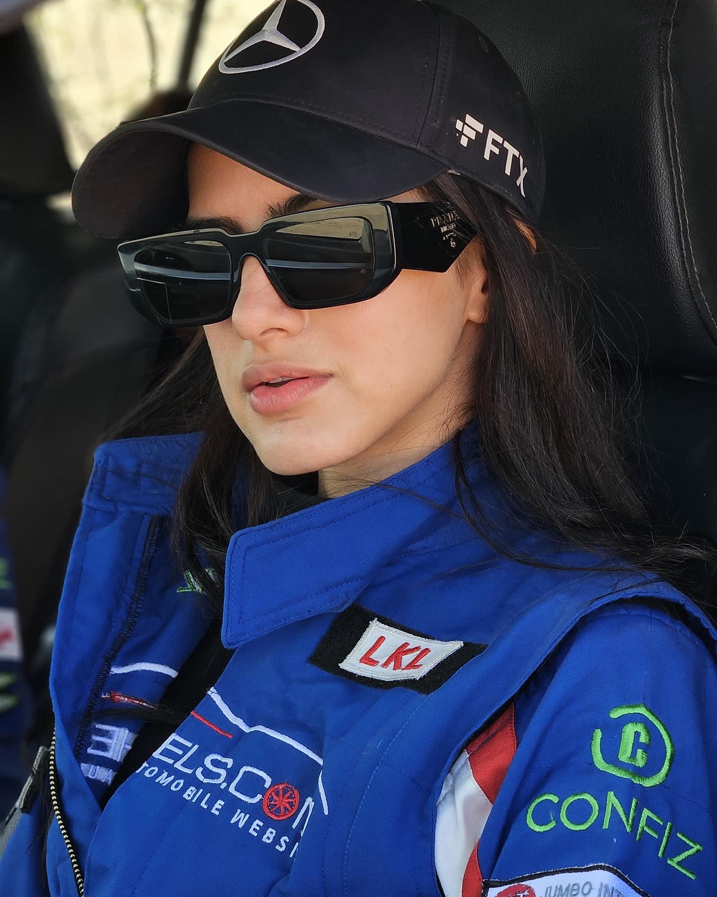 Racing suit close-up with LKL patch